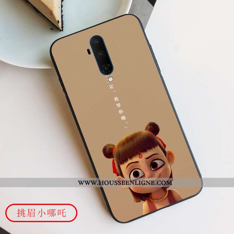 Housse Oneplus 7t Pro Légère Fluide Doux Net Rouge Luxe Étui Incassable Tout Compris Khaki