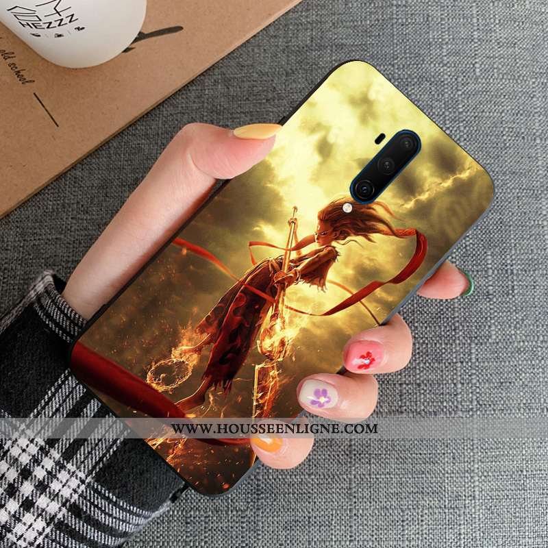 Housse Oneplus 7t Pro Légère Fluide Doux Net Rouge Luxe Étui Incassable Tout Compris Khaki
