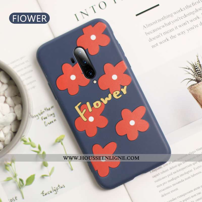 Housse Oneplus 7t Pro Légère Fluide Doux Vert Petit Amoureux Tout Compris Fleur Verte