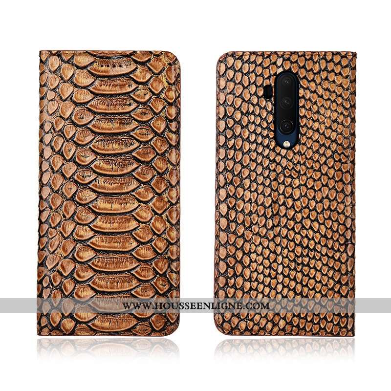 Housse Oneplus 7t Pro Modèle Fleurie Fluide Doux Téléphone Portable Protection Cuir Véritable Coque 