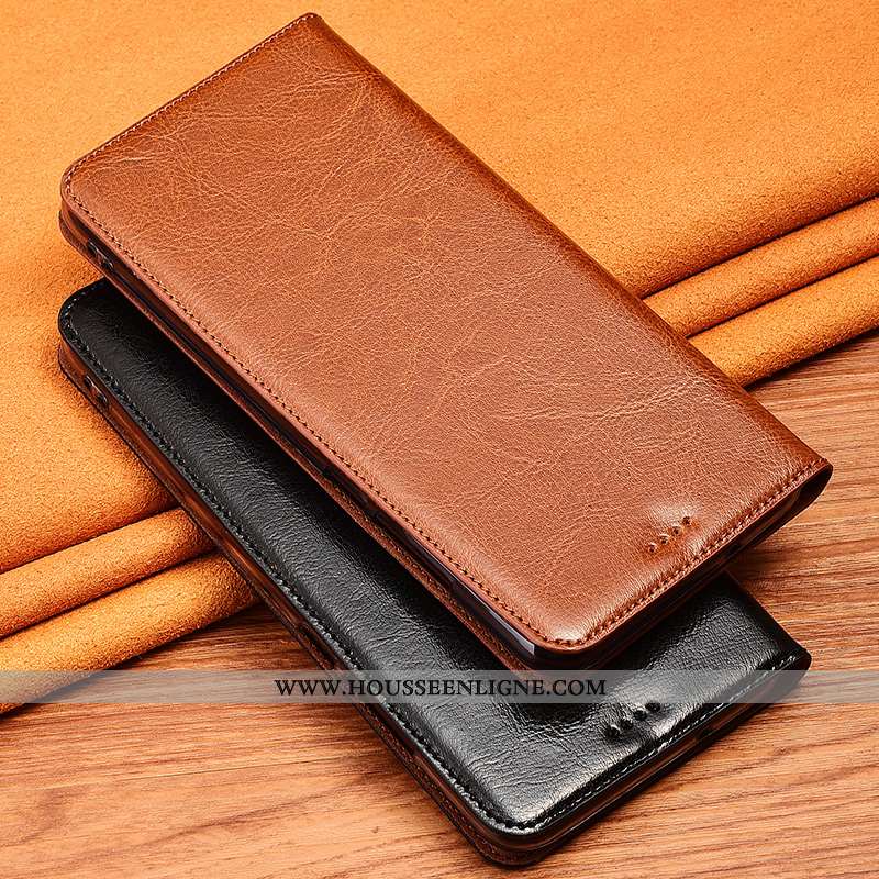 Housse Oneplus 7t Pro Protection Cuir Véritable Clamshell Fluide Doux Incassable Modèle Fleurie Cuir