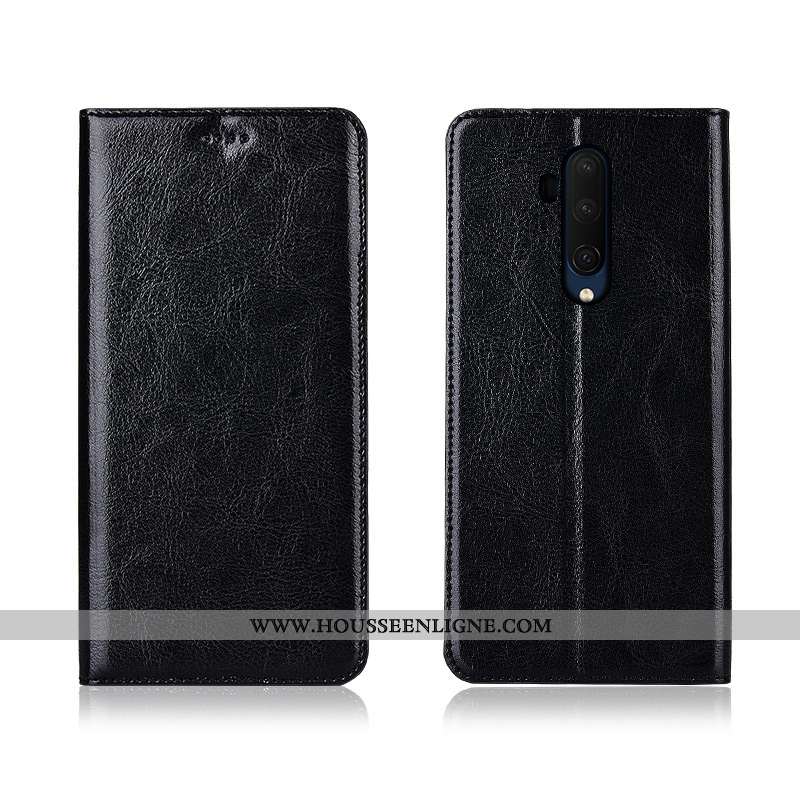 Housse Oneplus 7t Pro Protection Cuir Véritable Clamshell Fluide Doux Incassable Modèle Fleurie Cuir