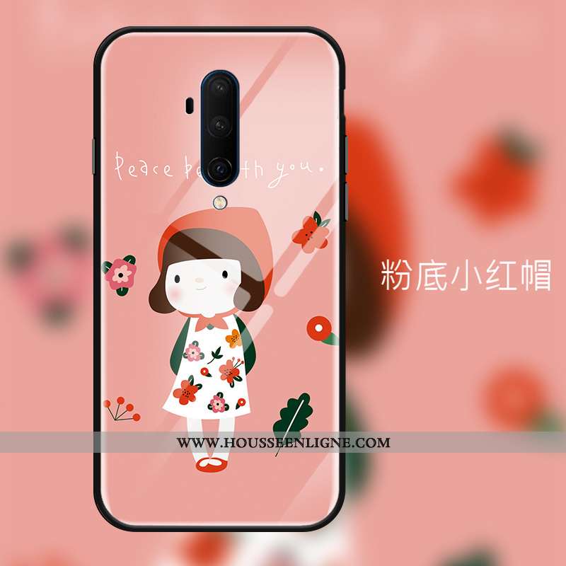 Housse Oneplus 7t Pro Tendance Protection Verre Tout Compris Rose Téléphone Portable Coque