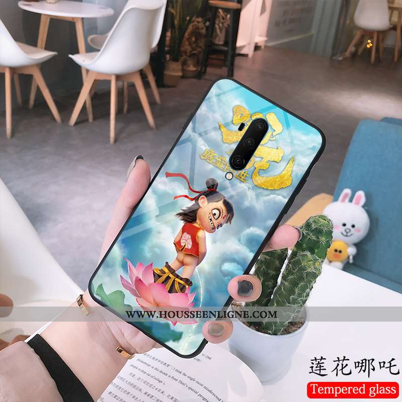 Housse Oneplus 7t Pro Verre Dessin Animé Bleu Téléphone Portable Enfant Coque Nouveau