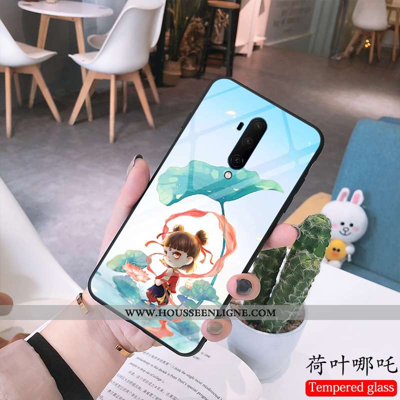 Housse Oneplus 7t Pro Verre Dessin Animé Bleu Téléphone Portable Enfant Coque Nouveau