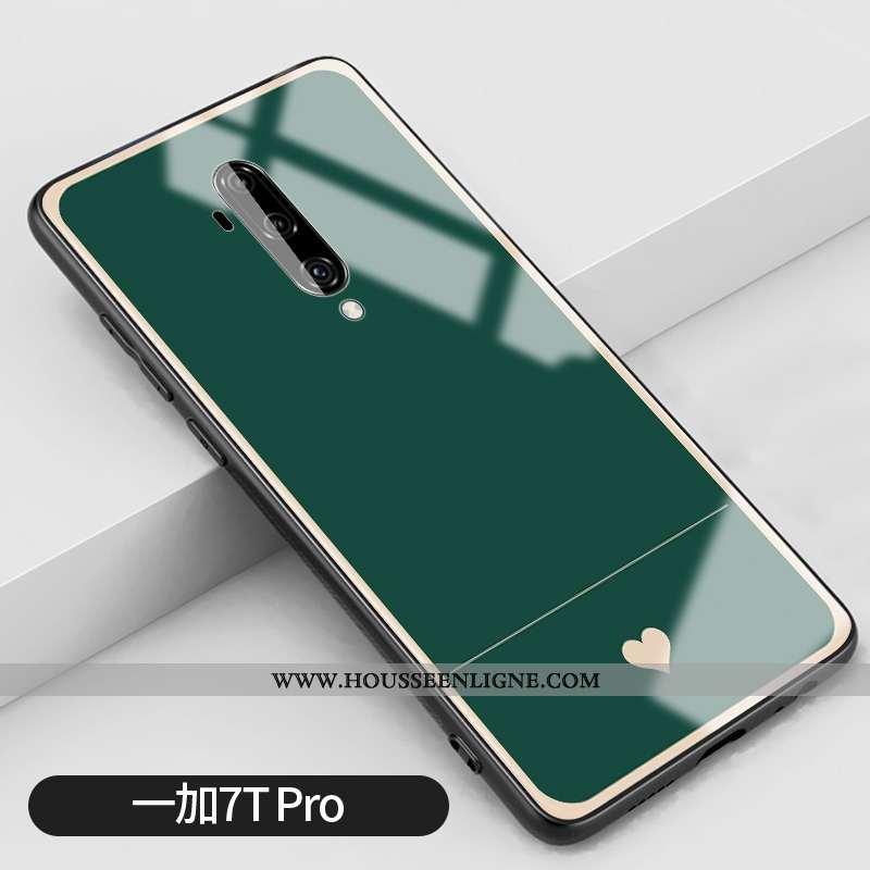 Housse Oneplus 7t Pro Verre Silicone Bleu Incassable Vert Petit Étui