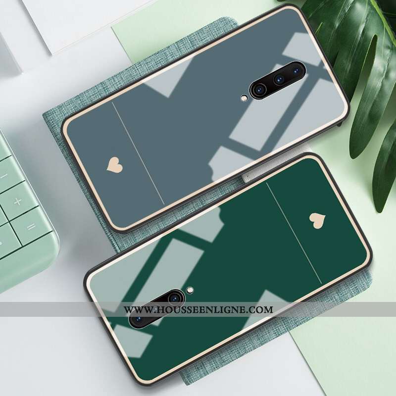 Housse Oneplus 7t Pro Verre Silicone Bleu Incassable Vert Petit Étui