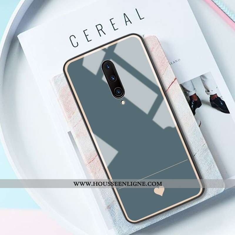 Housse Oneplus 7t Pro Verre Silicone Bleu Incassable Vert Petit Étui
