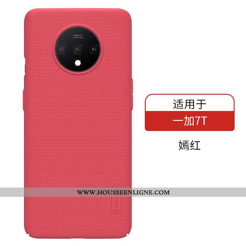 Housse Oneplus 7t Protection Délavé En Daim Simple Tout Compris Nouveau Étui Modèle Fleurie Doré