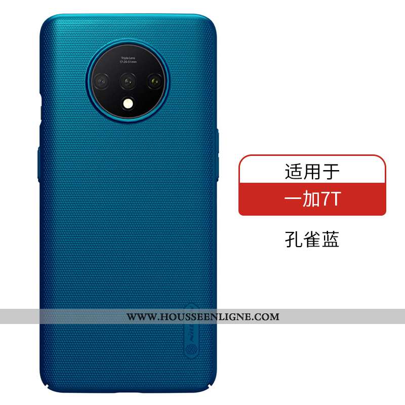 Housse Oneplus 7t Protection Délavé En Daim Simple Tout Compris Nouveau Étui Modèle Fleurie Doré