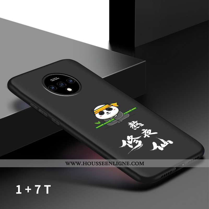 Housse Oneplus 7t Protection Délavé En Daim Étui Incassable Vent Coque Net Rouge Noir