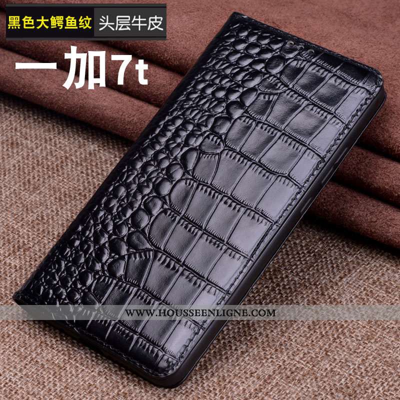 Housse Oneplus 7t Silicone Protection Coque Luxe Business Marron Incassable