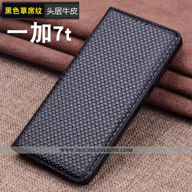 Housse Oneplus 7t Silicone Protection Coque Luxe Business Marron Incassable
