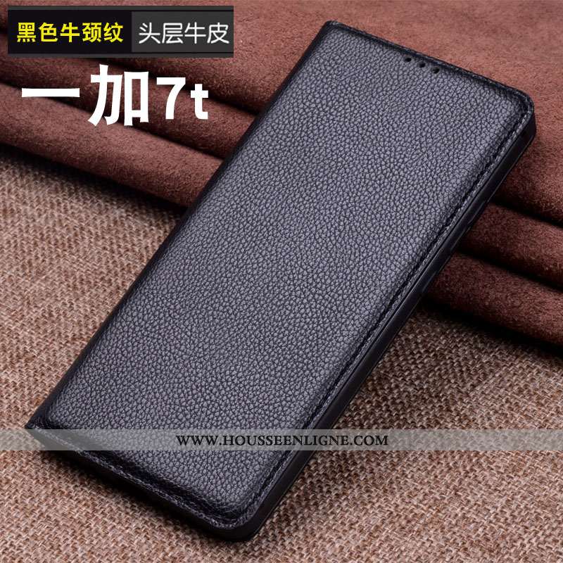 Housse Oneplus 7t Silicone Protection Coque Luxe Business Marron Incassable