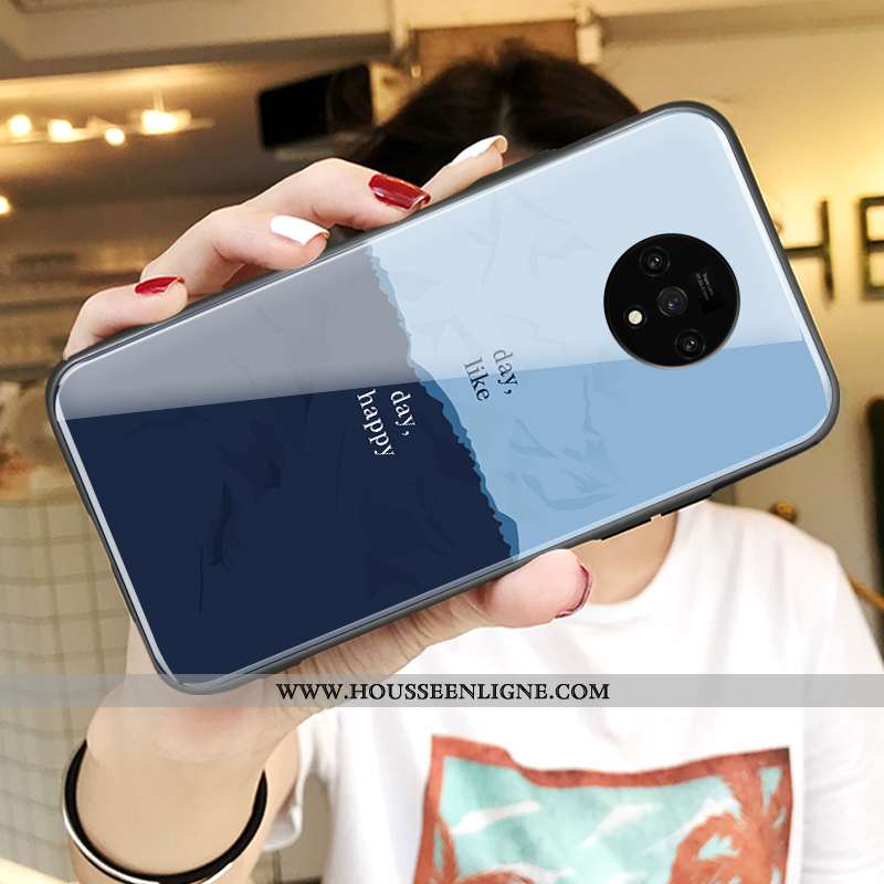 Housse Oneplus 7t Silicone Protection Nouveau Personnalité Bleu Ultra Téléphone Portable