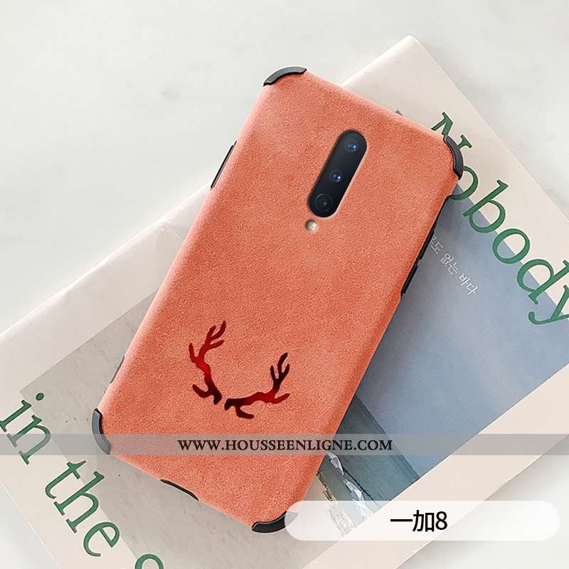 Housse Oneplus 8 Créatif Silicone Net Rouge Simple Protection Rose Incassable