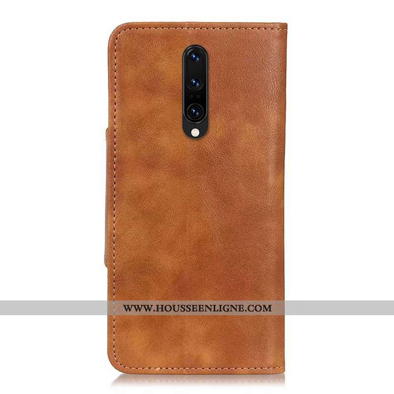 Housse Oneplus 8 Cuir Véritable Tendance Étui Protection Kaki Téléphone Portable Silicone Khaki