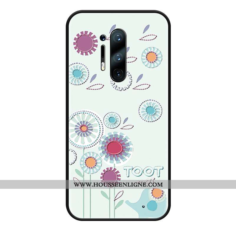Housse Oneplus 8 Délavé En Daim Dessin Animé Grand Téléphone Portable Protection Charmant Coque Rose