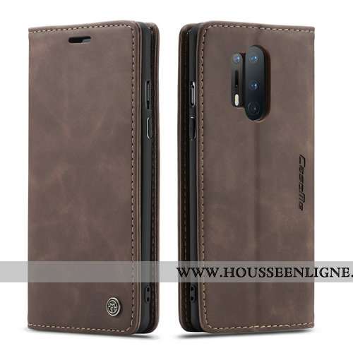 Housse Oneplus 8 Pro Cuir Mode Étui Clamshell Tout Compris Marron Simple