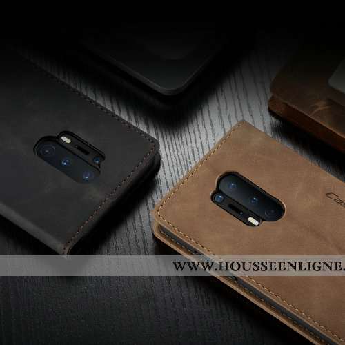 Housse Oneplus 8 Pro Cuir Mode Étui Clamshell Tout Compris Marron Simple