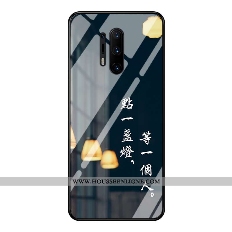 Housse Oneplus 8 Pro Délavé En Daim Tendance Tempérer Verre Protection Noir Tout Compris