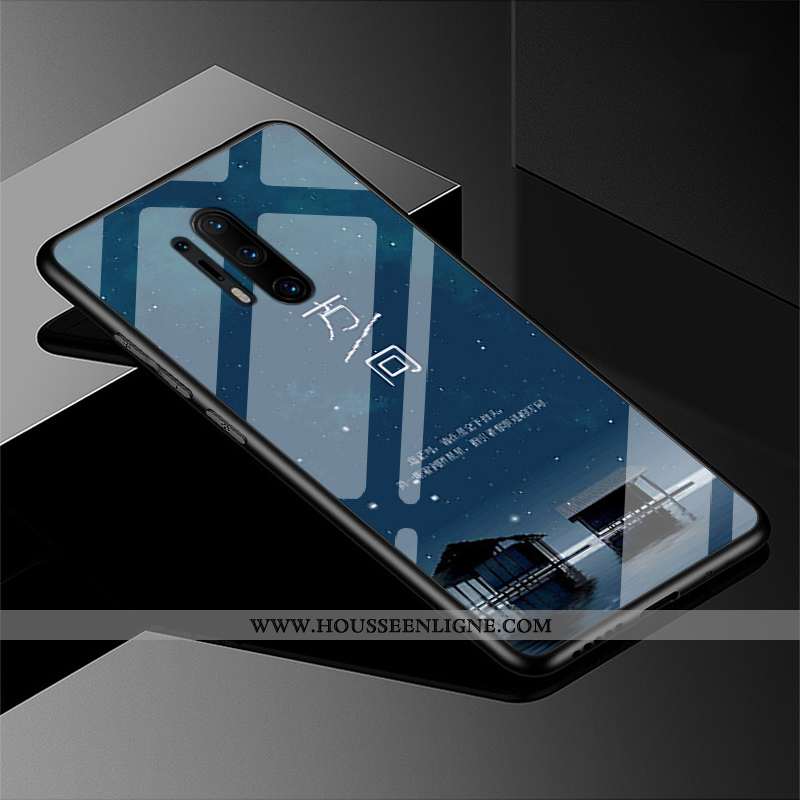 Housse Oneplus 8 Pro Délavé En Daim Tendance Tempérer Verre Protection Noir Tout Compris