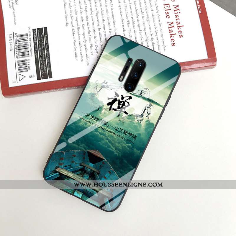 Housse Oneplus 8 Pro Délavé En Daim Tendance Tempérer Verre Protection Noir Tout Compris