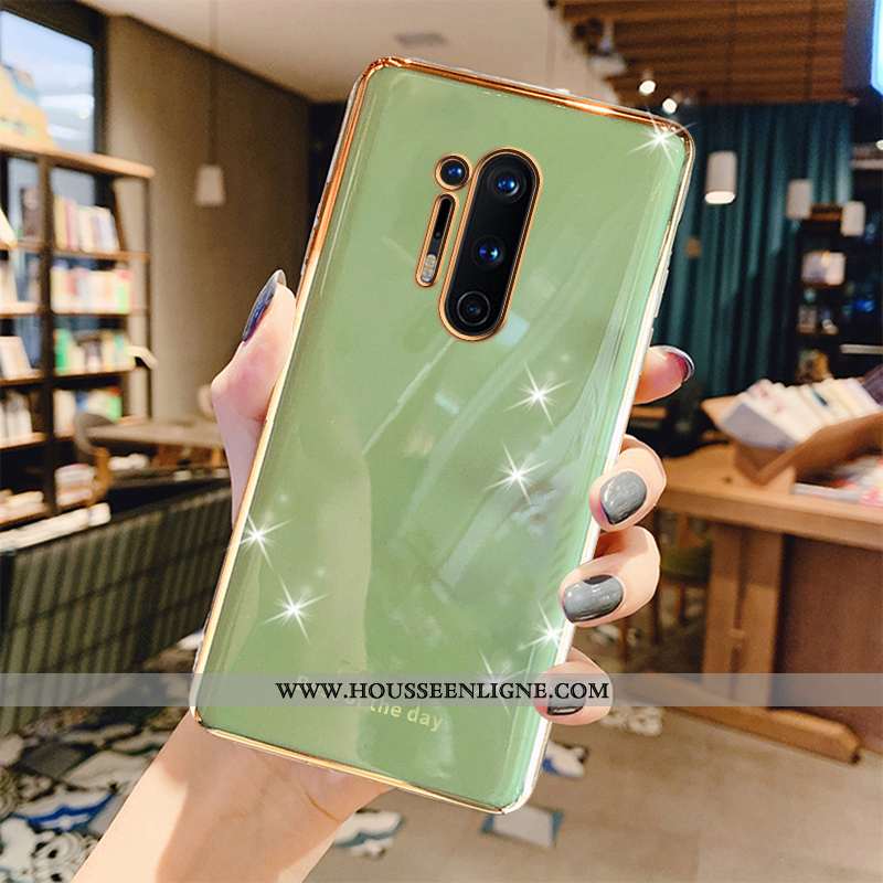 Housse Oneplus 8 Pro Luxe Créatif Coque Protection Gris Luxe Placage Verte