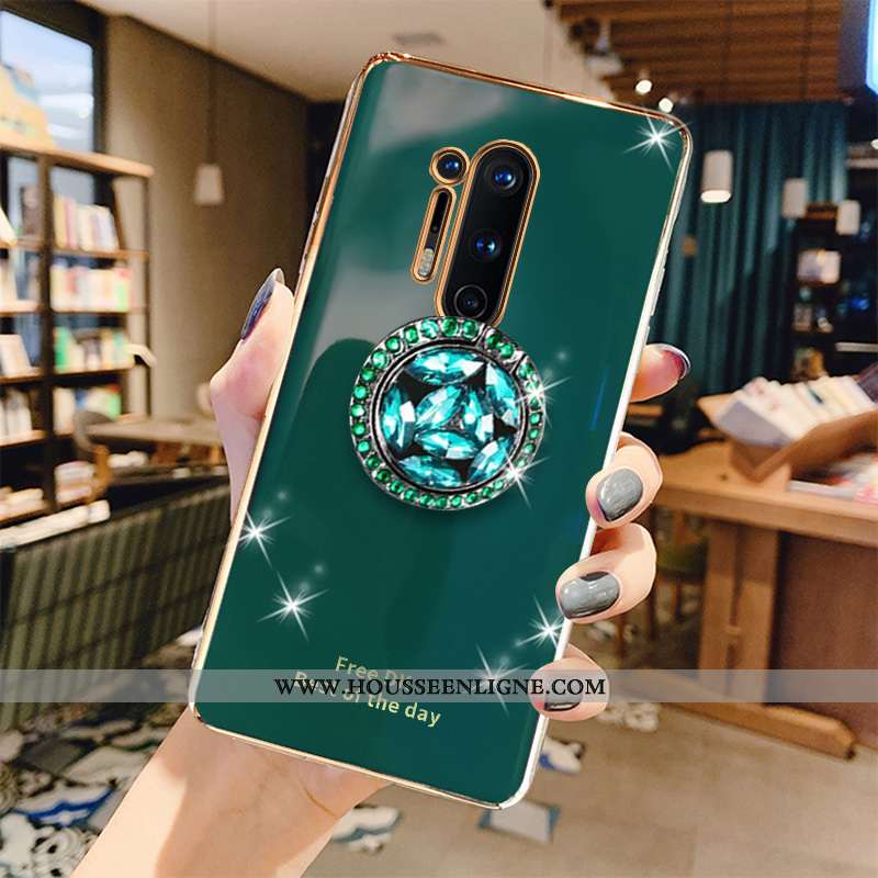Housse Oneplus 8 Pro Luxe Créatif Coque Protection Gris Luxe Placage Verte