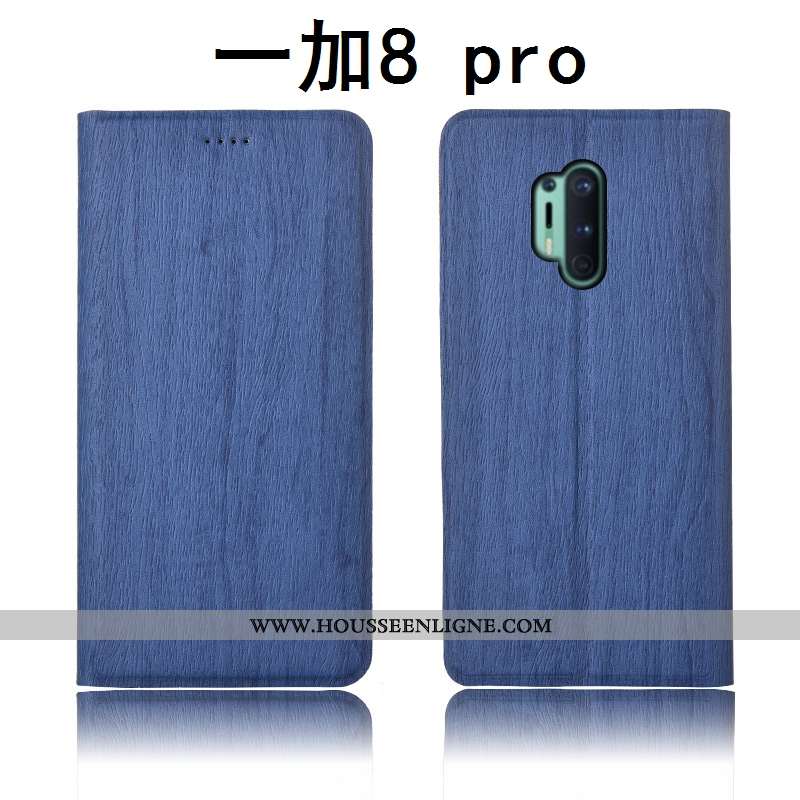 Housse Oneplus 8 Pro Modèle Fleurie Fluide Doux Coque Clamshell Téléphone Portable Étui Bleu
