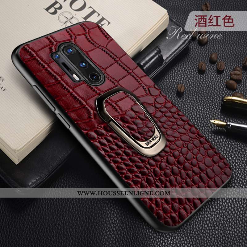 Housse Oneplus 8 Pro Modèle Fleurie Protection Couvercle Arrière Crocodile Cuir Magnétisme Étui Noir