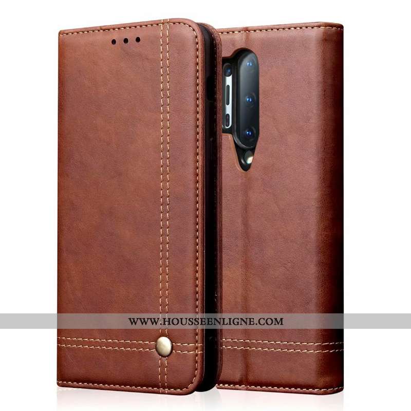 Housse Oneplus 8 Pro Personnalité Cuir Véritable Rouge Téléphone Portable Étui Luxe Incassable