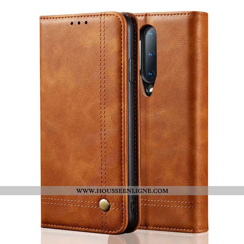 Housse Oneplus 8 Pro Personnalité Cuir Véritable Rouge Téléphone Portable Étui Luxe Incassable