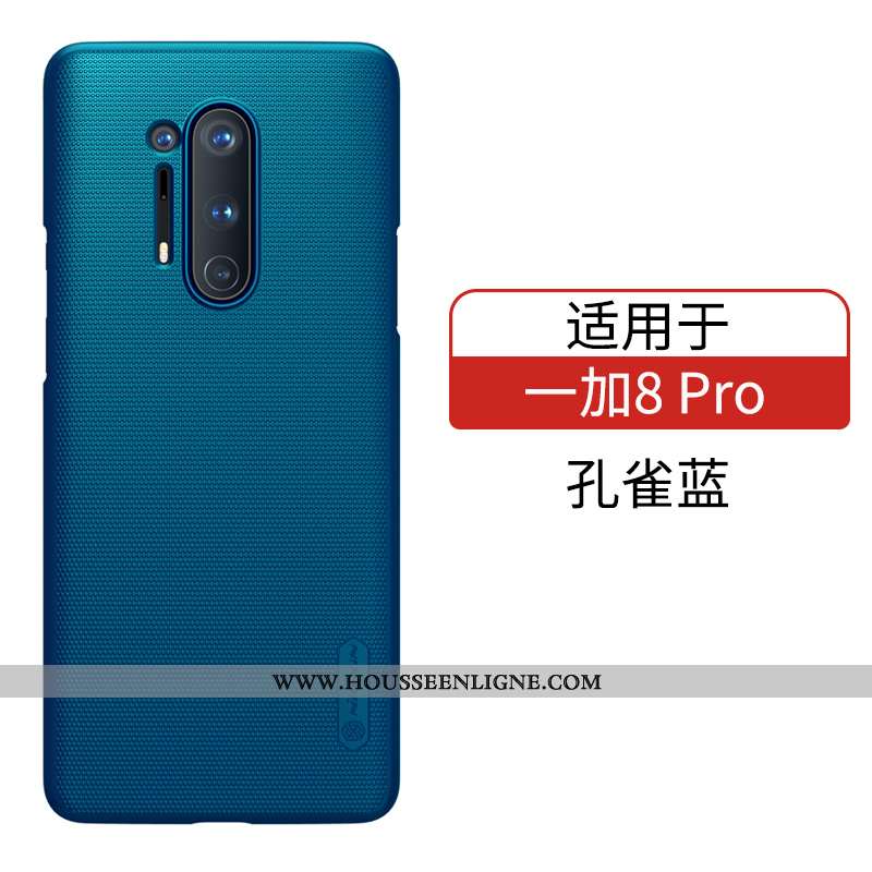 Housse Oneplus 8 Pro Protection Délavé En Daim Bleu Marin Coque Difficile Tout Compris Or Bleu Foncé