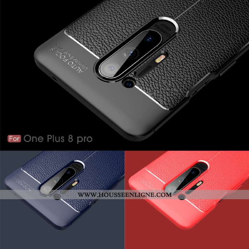Housse Oneplus 8 Pro Protection Personnalité Étui Cuir Tendance Rouge Téléphone Portable