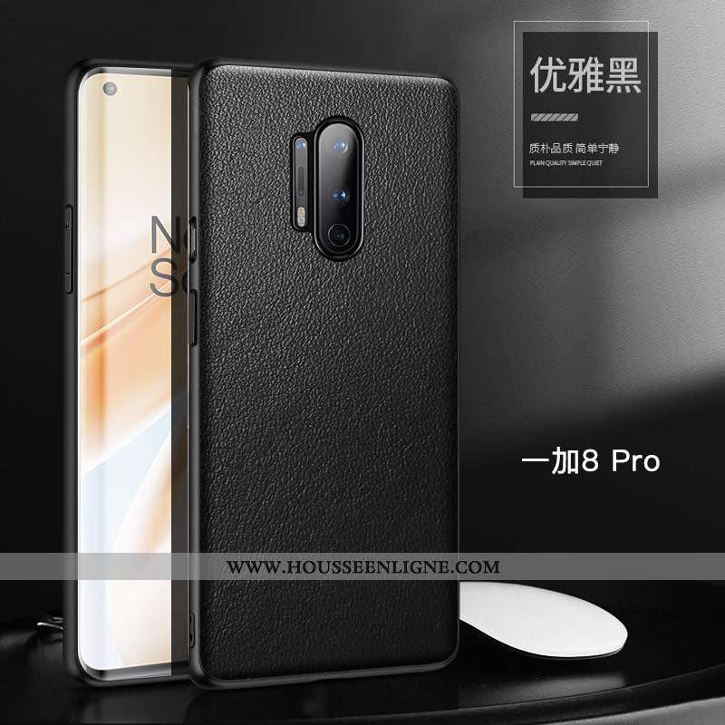 Housse Oneplus 8 Pro Tendance Cuir Protection Simple Personnalité Véritable Tout Compris Cuir Haut N