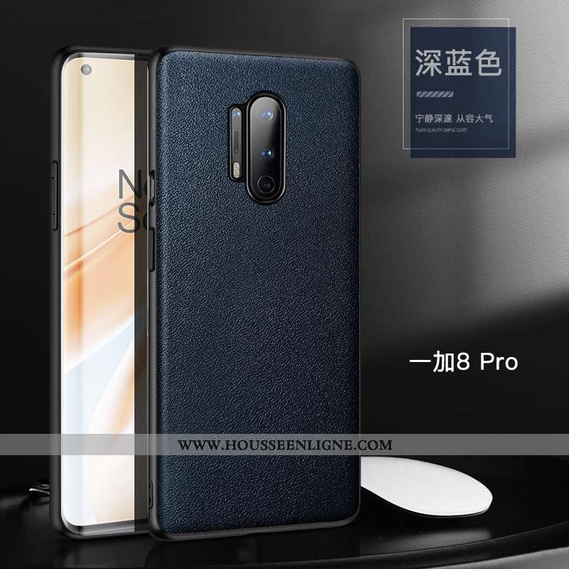 Housse Oneplus 8 Pro Tendance Cuir Protection Simple Personnalité Véritable Tout Compris Cuir Haut N