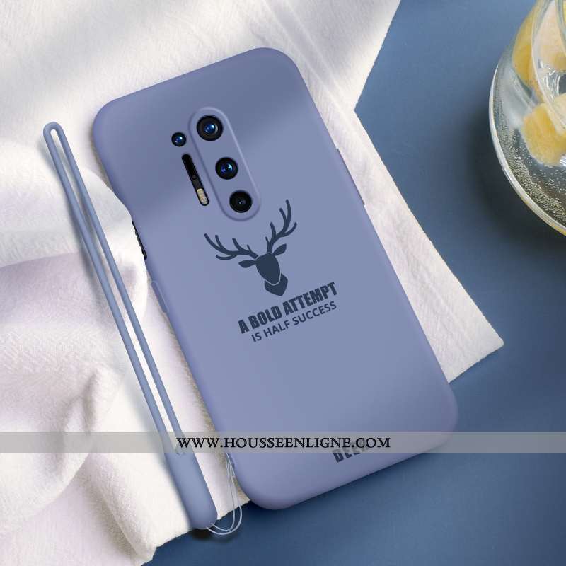 Housse Oneplus 8 Pro Ultra Légère Coque Simple Silicone Étui Téléphone Portable Verte
