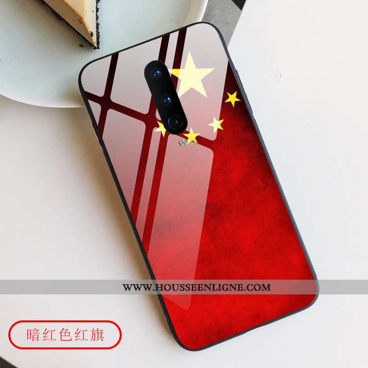 Housse Oneplus 8 Protection Verre Personnalité Tout Compris Style Chinois Étui Incassable Rouge