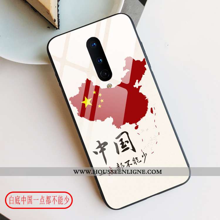 Housse Oneplus 8 Protection Verre Personnalité Tout Compris Style Chinois Étui Incassable Rouge