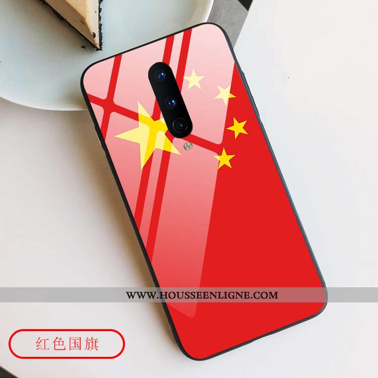 Housse Oneplus 8 Protection Verre Personnalité Tout Compris Style Chinois Étui Incassable Rouge