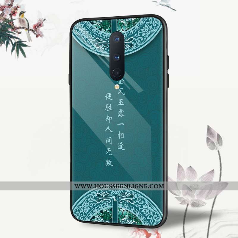 Housse Oneplus 8 Tendance Protection Coque Étui Verre Téléphone Portable Tout Compris Bleu