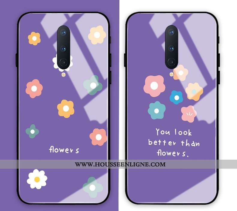 Housse Oneplus 8 Verre Personnalité Coque Clair Protection Simple Mode Violet