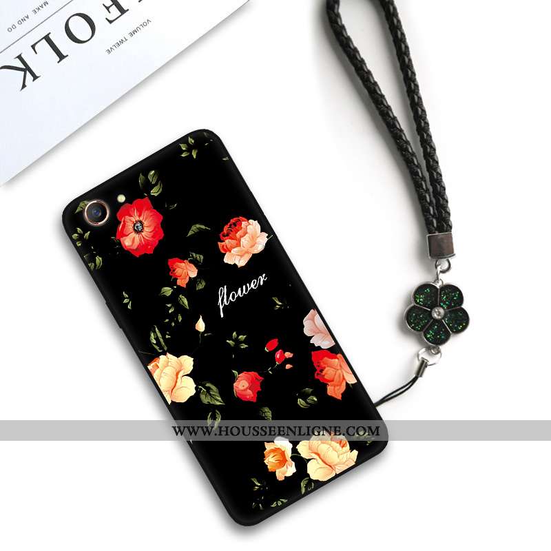 Housse Oppo A3 Fluide Doux Silicone Petit Simple Frais Amoureux Tendance Noir