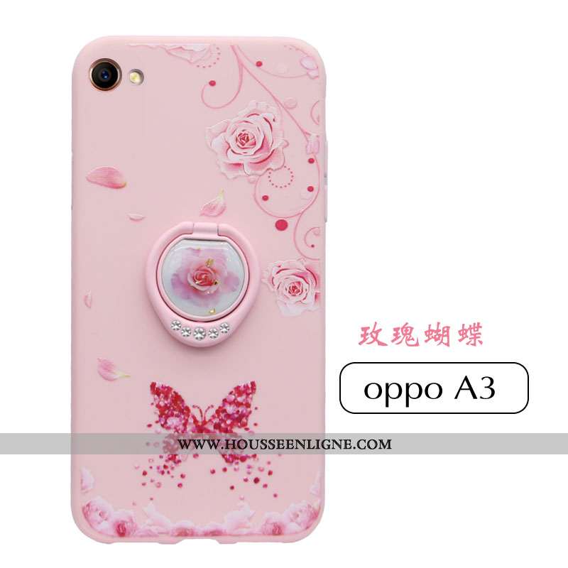 Housse Oppo A3 Légère Fluide Doux Personnalité Ornements Suspendus Silicone Tendance Créatif Rose