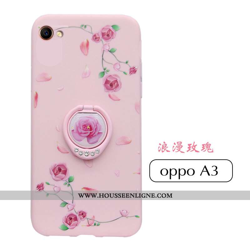 Housse Oppo A3 Légère Fluide Doux Personnalité Ornements Suspendus Silicone Tendance Créatif Rose