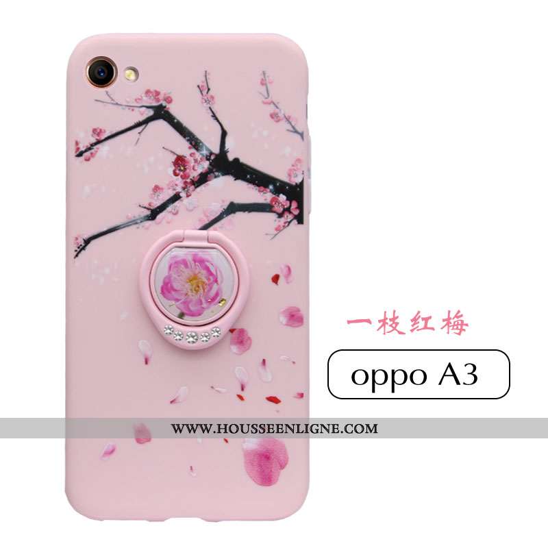 Housse Oppo A3 Légère Fluide Doux Personnalité Ornements Suspendus Silicone Tendance Créatif Rose