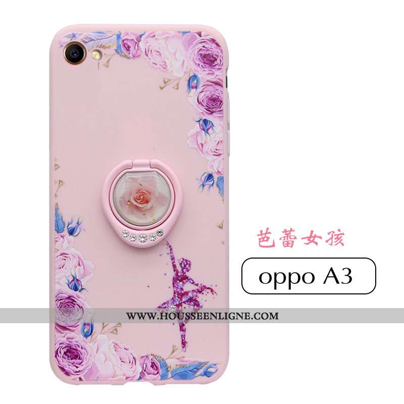 Housse Oppo A3 Légère Fluide Doux Personnalité Ornements Suspendus Silicone Tendance Créatif Rose