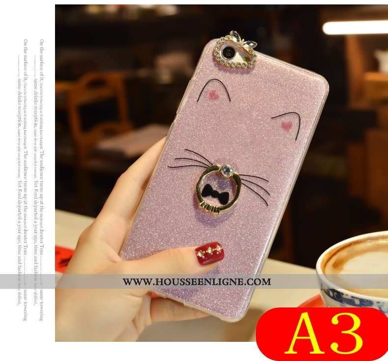Housse Oppo A3 Tendance Fluide Doux Étui Coque Charmant Cool Téléphone Portable Rose