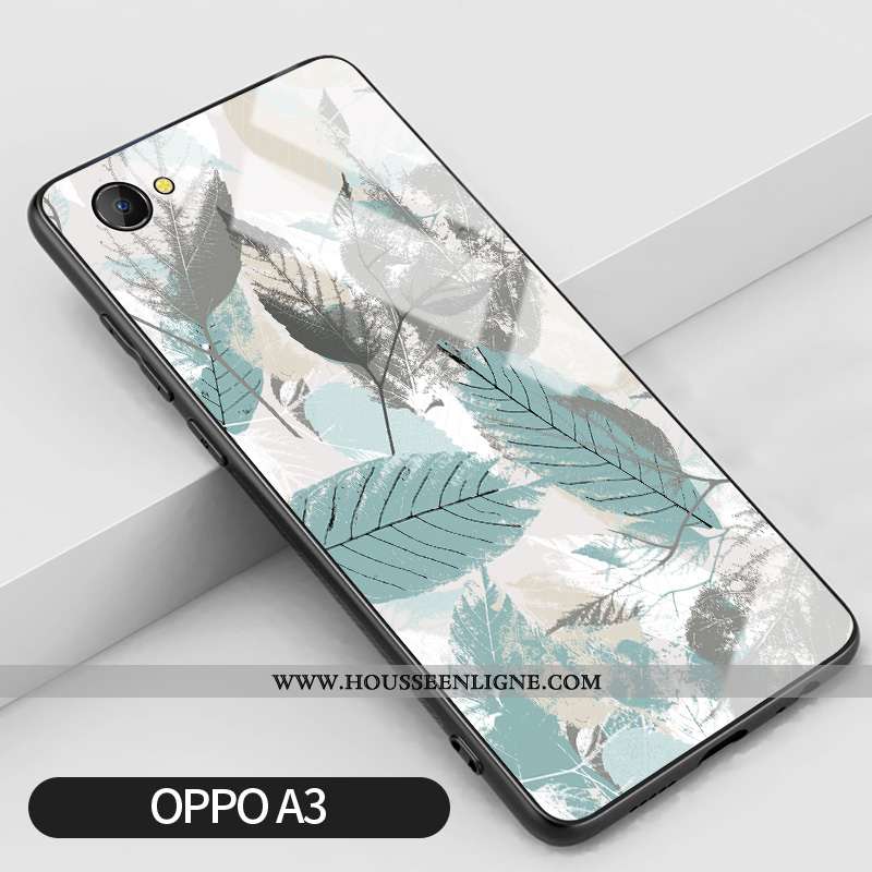 Housse Oppo A3 Verre Silicone Difficile Frais Simple Net Rouge Incassable Verte
